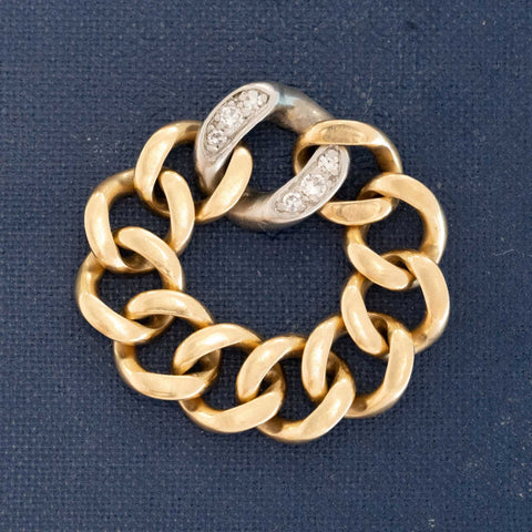 Vintage Diamond Curb Link Chain Ring, by Cartier