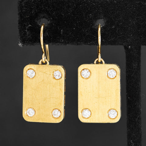 Vintage Diamond Domino Drop Earrings