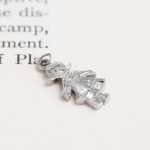 Vintage Diamond Dutch Doll Charm