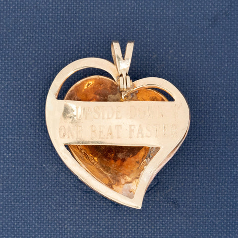 Vintage Diamond F Letter Heart Pendant