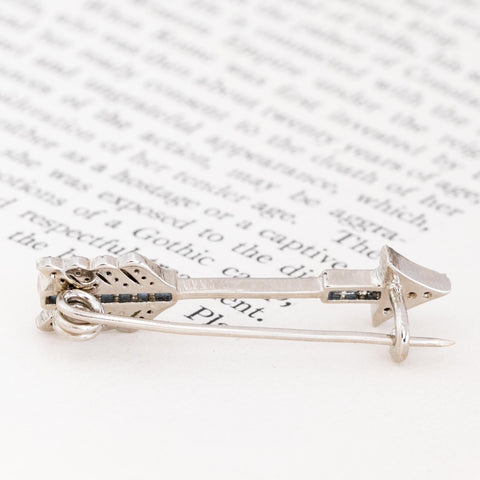 Vintage Diamond & Glass Arrow Brooch