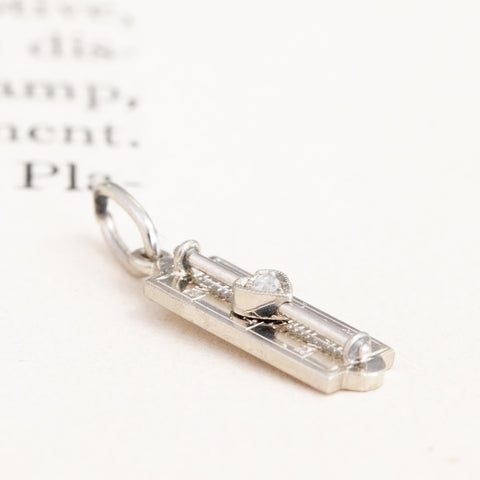 Vintage Diamond Heart Thermometer Charm