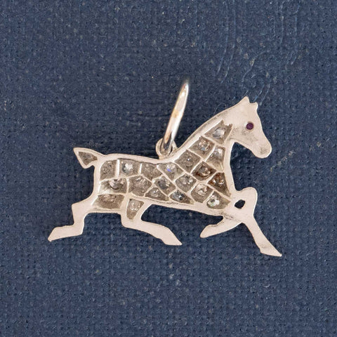 Vintage Diamond Horse Charm