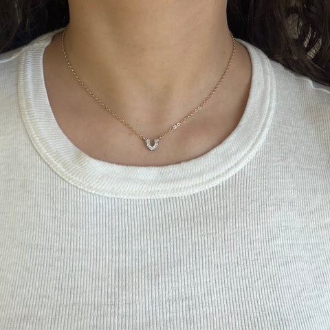 Vintage Diamond Horseshoe Pendant