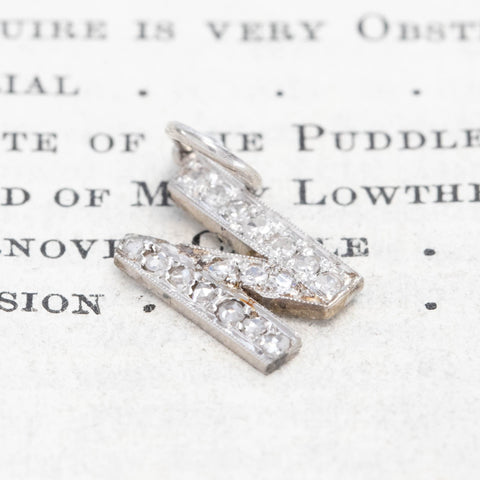 Vintage Diamond N Letter Charm