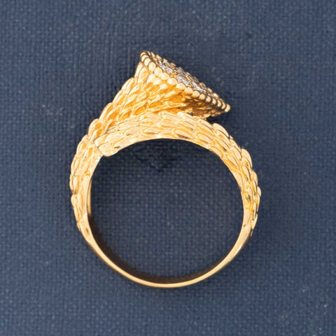 Vintage Diamond Pave Bypass Ring, French