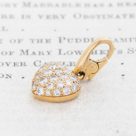 Vintage Diamond Pave Heart Charm, by Cartier