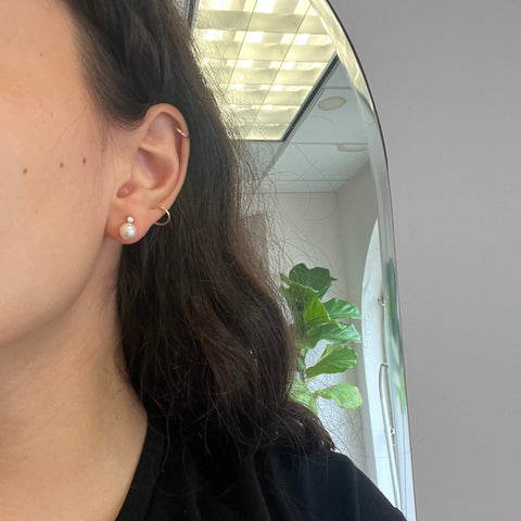 Vintage Diamond & Pearl Stud Earrings by Tiffany & Co.