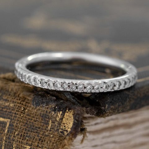 Vintage Diamond Platinum Eternity Band