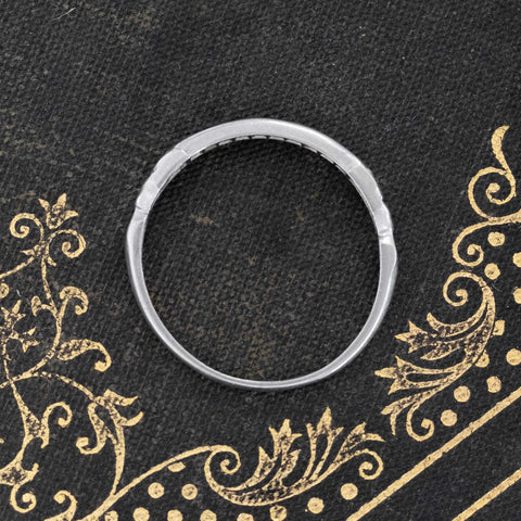 Vintage petite channel set diamond wedding band in platinum – alternate view 6