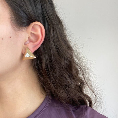 Vintage Diamond Pyramid Earrings
