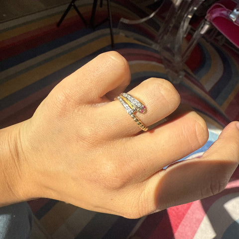 Vintage Diamond Serpent Ring