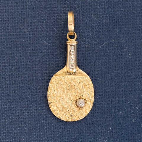 Vintage Diamond Tennis Racquet Charm/Pendant