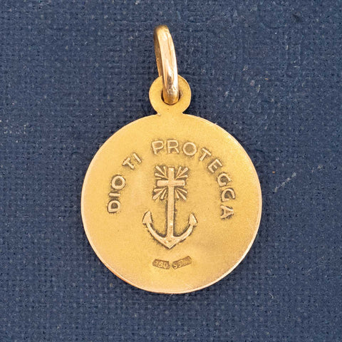 Vintage "Dio Ti Protegga" (May God Protect You) Religious Charm, Italian
