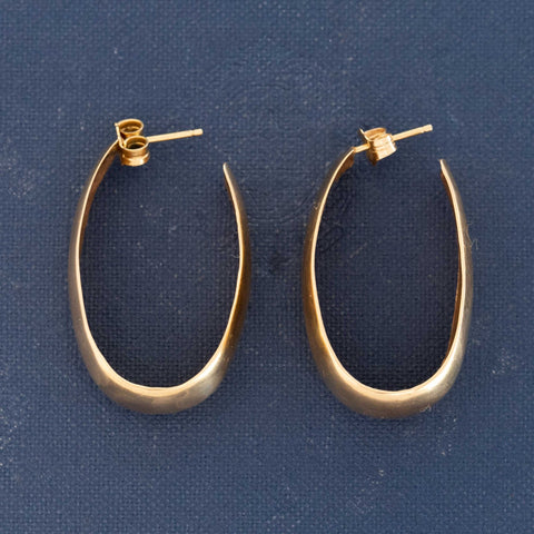 Vintage Elongated Hoop Earrings