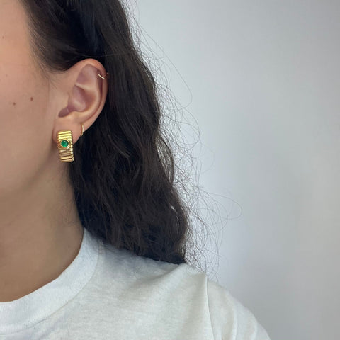 Vintage Emerald Tubogas Clip-On Earrings, by Bvlgari c. 1970s
