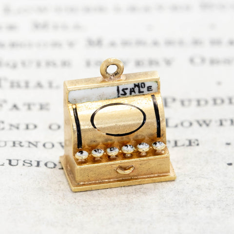 Vintage Enamel Cash Register Charm