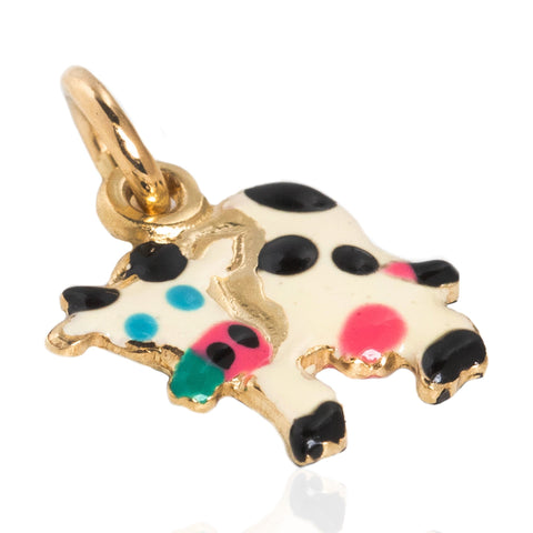 Vintage Enamel Cow Charm