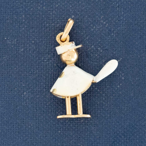 Vintage Enamel Officer Charm, French