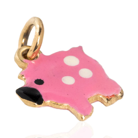 Vintage Enamel Pig Charm