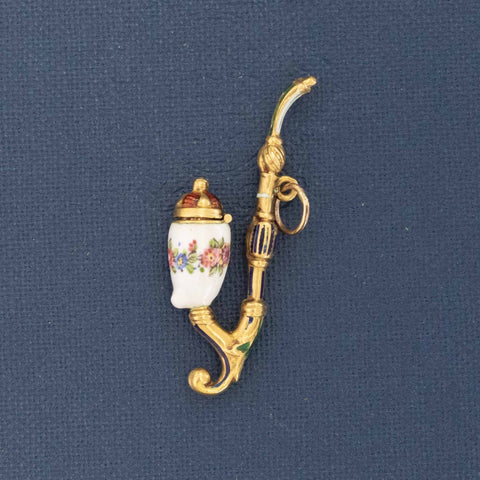 Vintage Enamel Pipe Charm, French