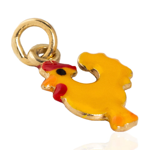 Vintage Enamel Rooster Charm