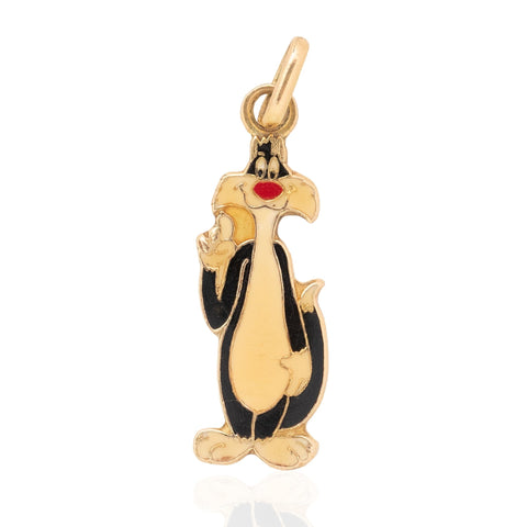 Vintage Enamel Sylvester Charm, Italian
