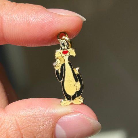 Vintage Enamel Sylvester Charm, Italian