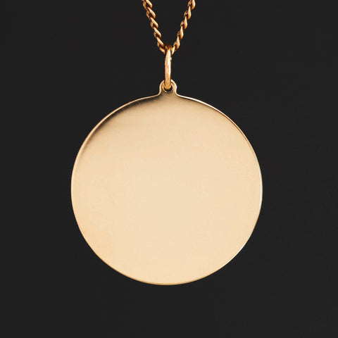 Vintage Engravable Medallion Pendant