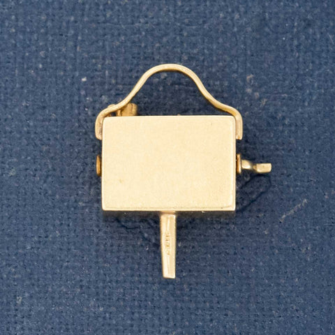 Vintage Engraved Music Box Charm
