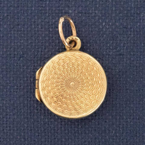 Vintage Etched Circle Locket Charm