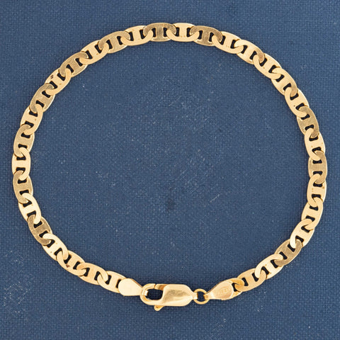 Vintage Flat Mariner Link Chain Bracelet