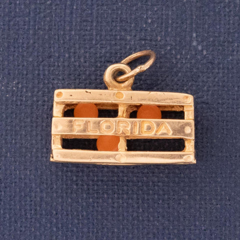 Vintage Florida Oranges Crate Charm