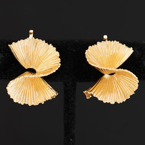 Vintage Fluted Fan Clip-On Earrings, by Tiffany & Co.