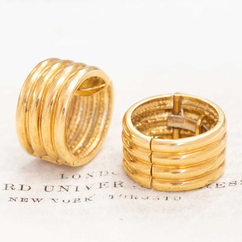 Vintage Fluted Hoop Earrings, by Cartier
