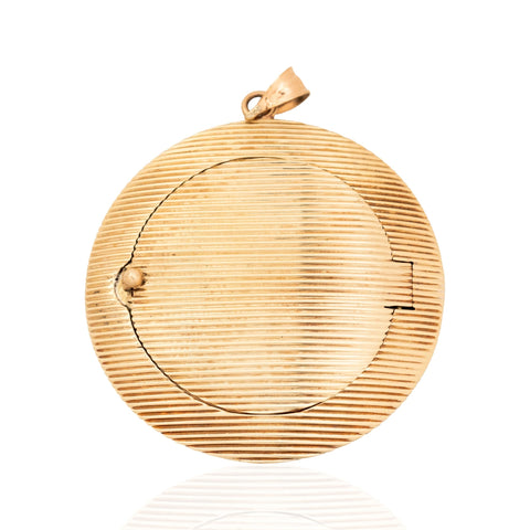 Vintage Fluted Pill Box Pendant