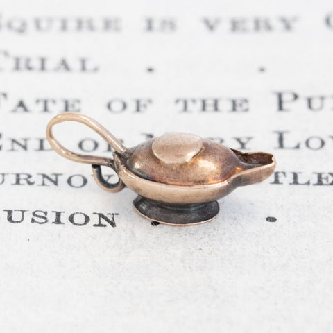 Vintage genie lamp charm in 14kt yellow gold – alternate view 2