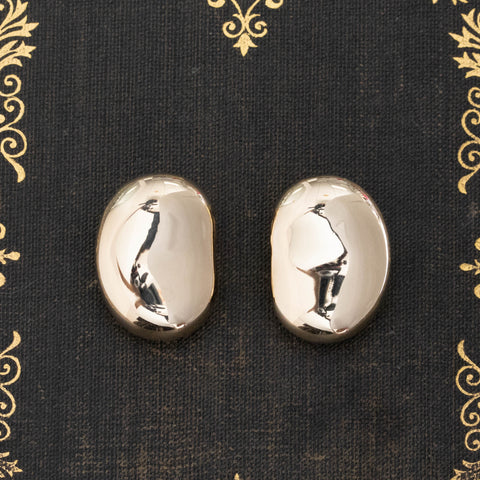 Vintage Gold Bean Clip-On Earrings