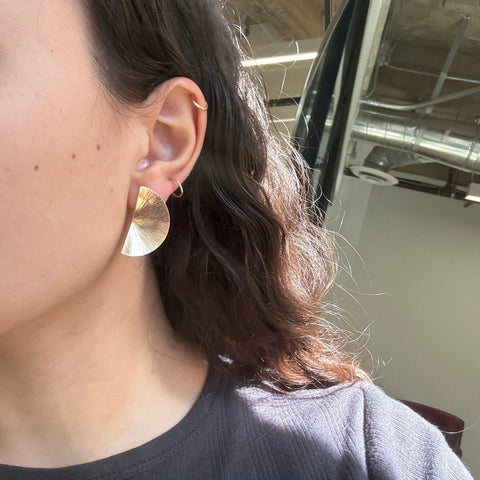 Vintage Gold Fan Earrings