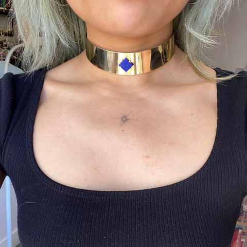 Vintage Gold & Lapis Collar