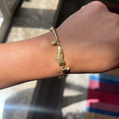 Vintage Golf Motif Charm Bracelet