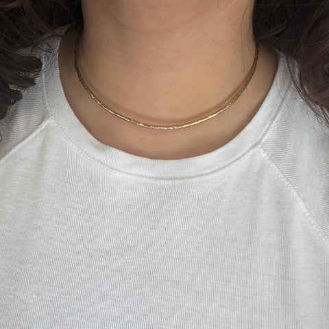 Vintage Hammered Open Collar Necklace