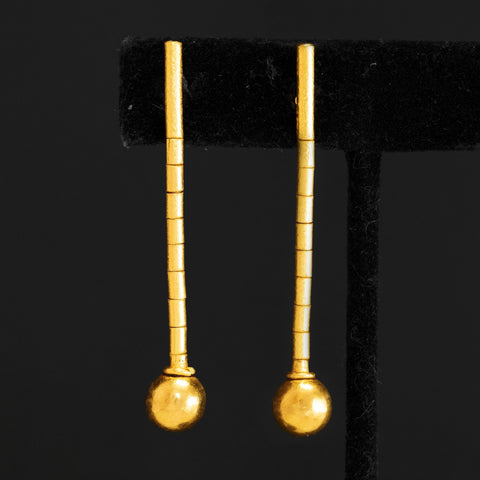 Vintage High Karat Bar Drop Earrings