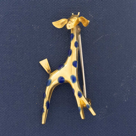 Vintage Italian Enamel Giraffe Brooch