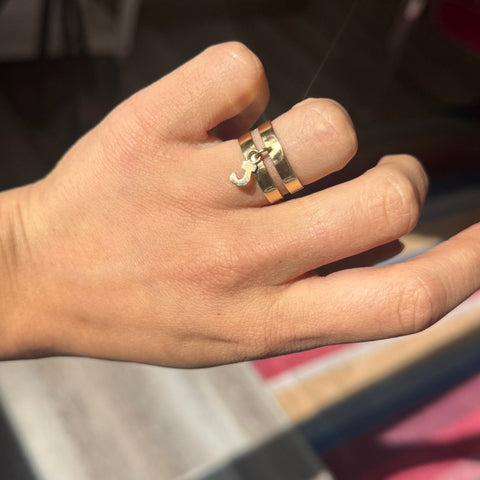 Vintage J Letter Charm Band