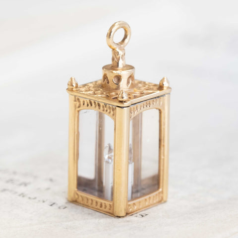Vintage Lantern Pendant, 14kt
