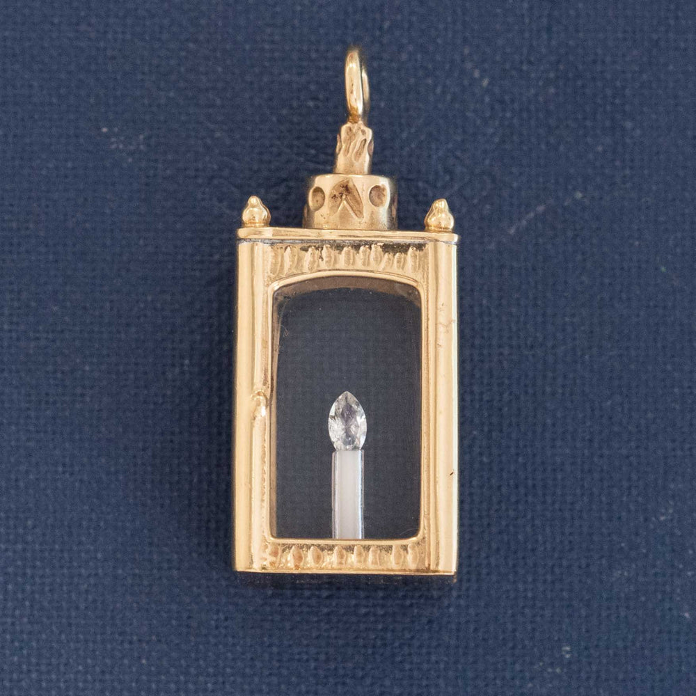 Vintage Lantern Pendant, 14kt