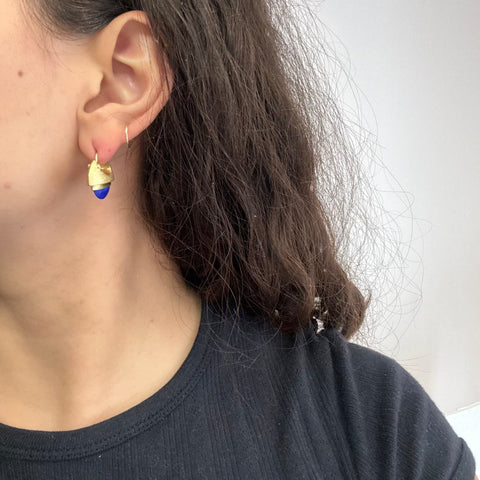 Vintage Lapis & Gold Earrings