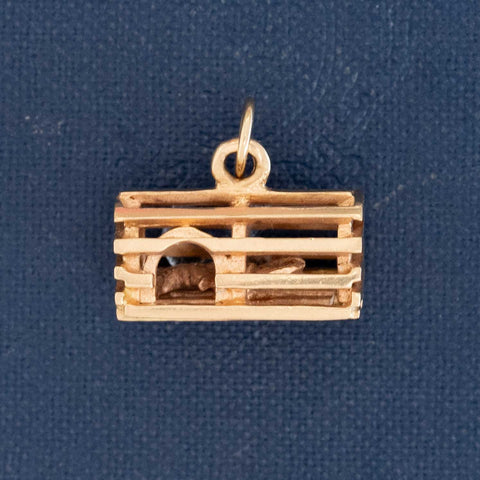 Vintage Lobster Cage Gold Charm