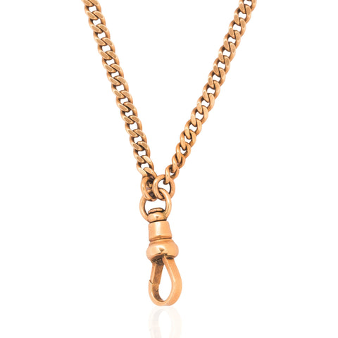 Vintage Long Curb Link Chain Necklace